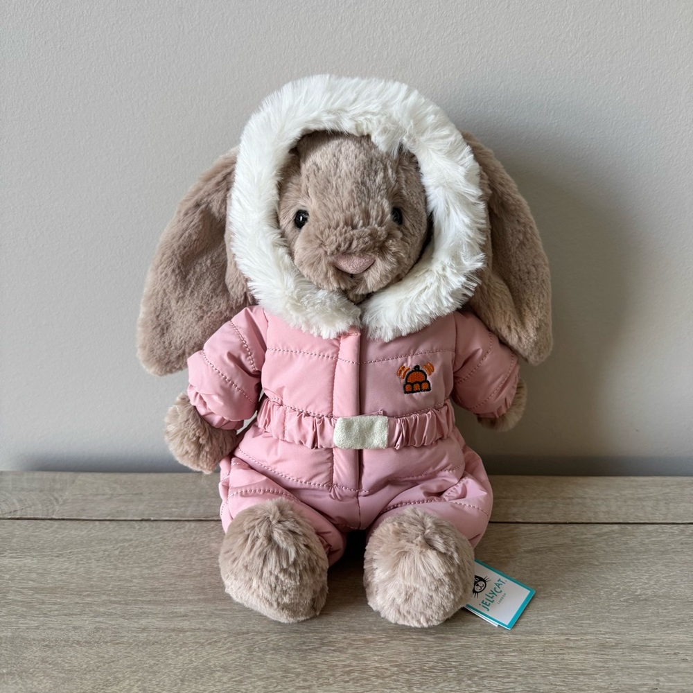 Jellycat Bashful Bunny Snowsuit NWT! Sold out and HTF!